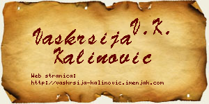 Vaskrsija Kalinović vizit kartica